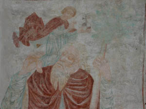 Christophorus Wandmalerei in Kühren